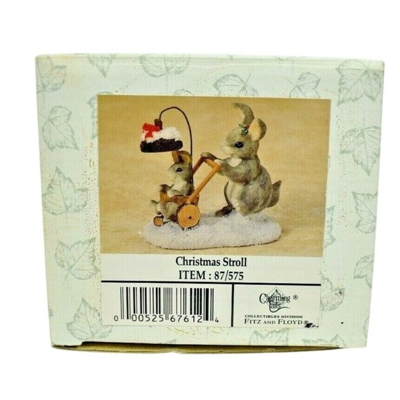 Fitz and Floyd Vintage Charming Tails Christmas Stroll with Box - Picture 7 of 9